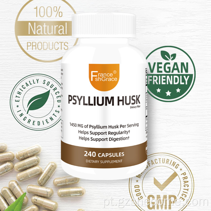 Shecome Psyllium Husk Cápsulas Saúde Digestiva